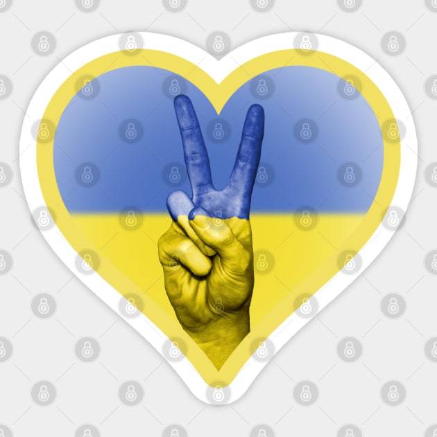 Ukrainian flag inside a heart Sticker by tashashimaa